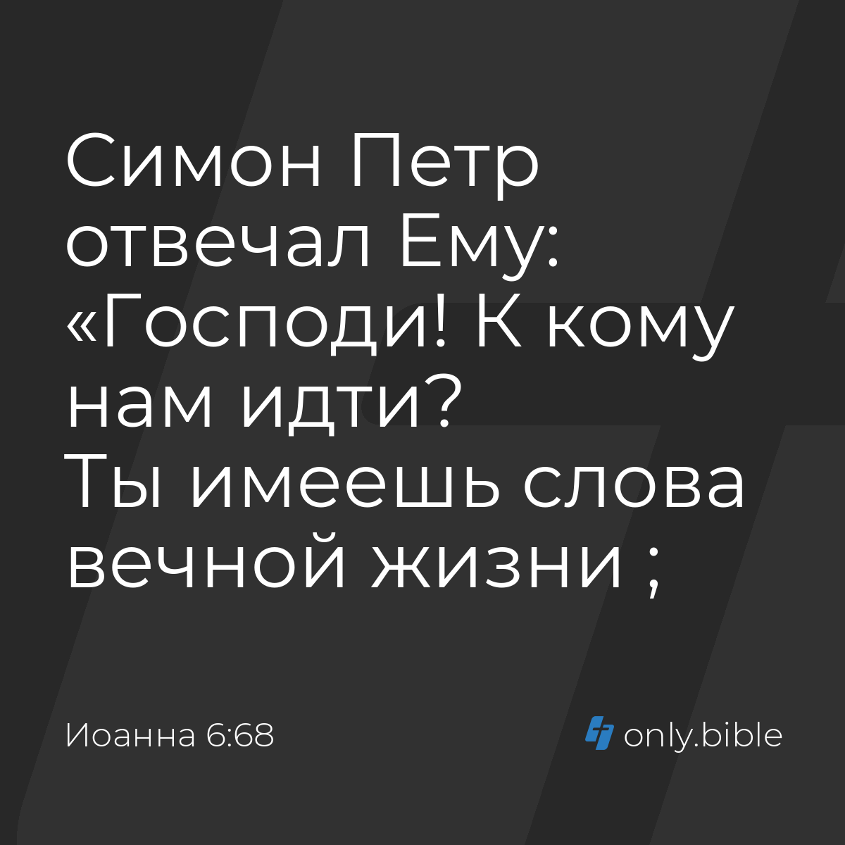 Иоанна 6:68 / Русский синодальный перевод (Юбилейное издание) | Библия  Онлайн