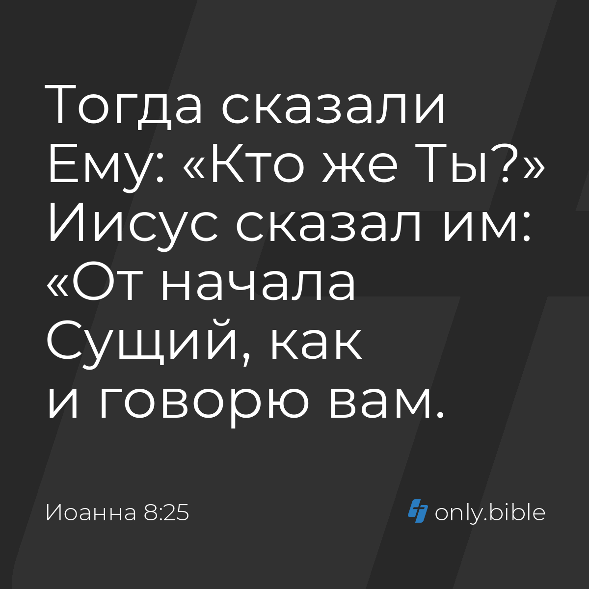 Иоанна 8:25 / Русский синодальный перевод (Юбилейное издание) | Библия  Онлайн