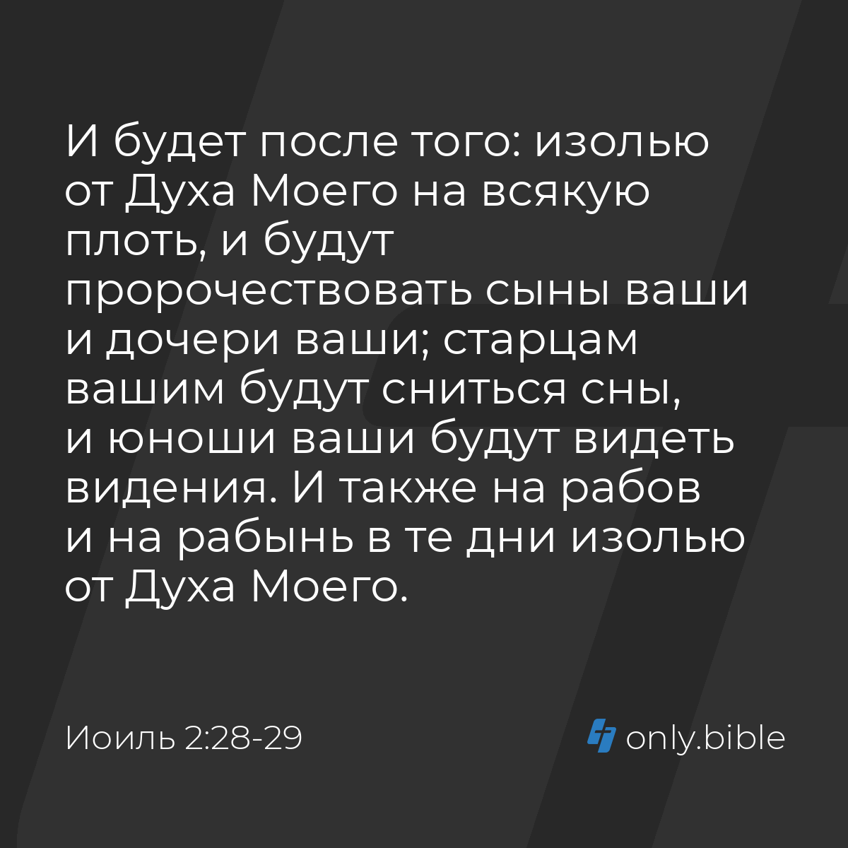 Иоиль 2:28-29 / Русский синодальный перевод (Юбилейное издание) | Библия  Онлайн