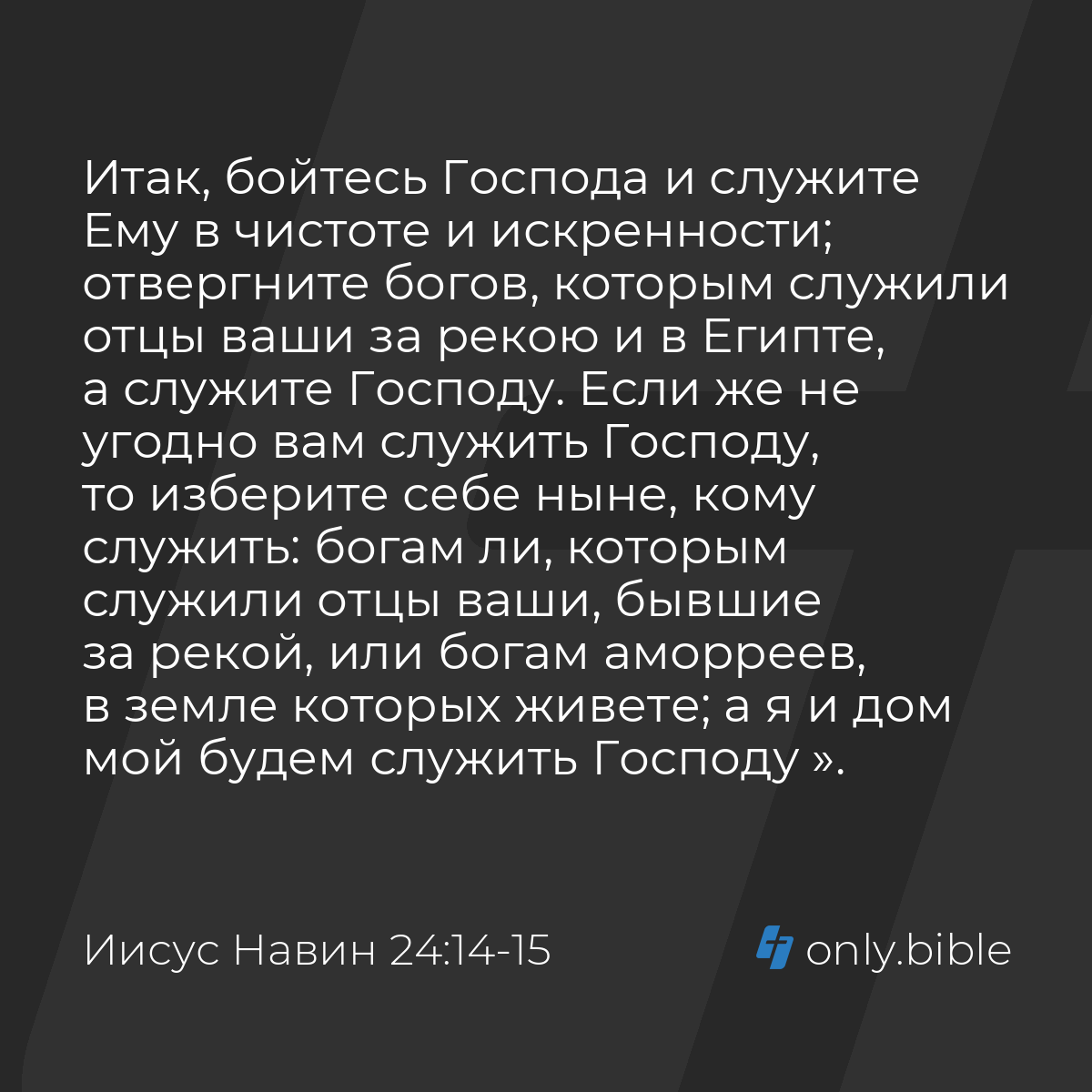 Иисус Навин 24:14-15 / Русский синодальный перевод (Юбилейное издание) |  Библия Онлайн