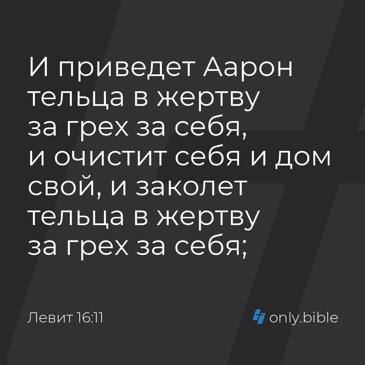 Левит 16:11 / Русский синодальный перевод (Юбилейное издание) | Библия  Онлайн