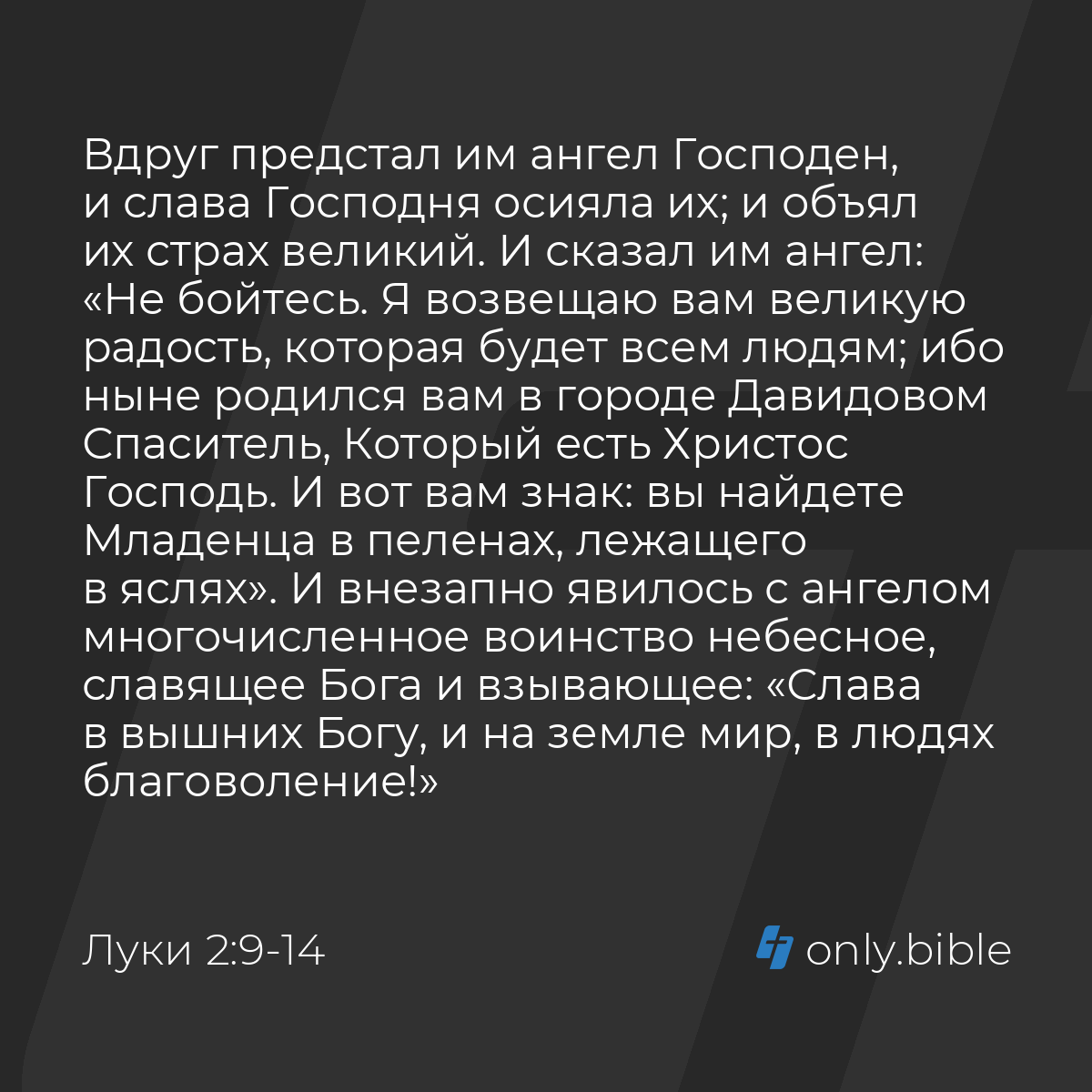 Луки 2:9-14 / Русский синодальный перевод (Юбилейное издание) | Библия  Онлайн