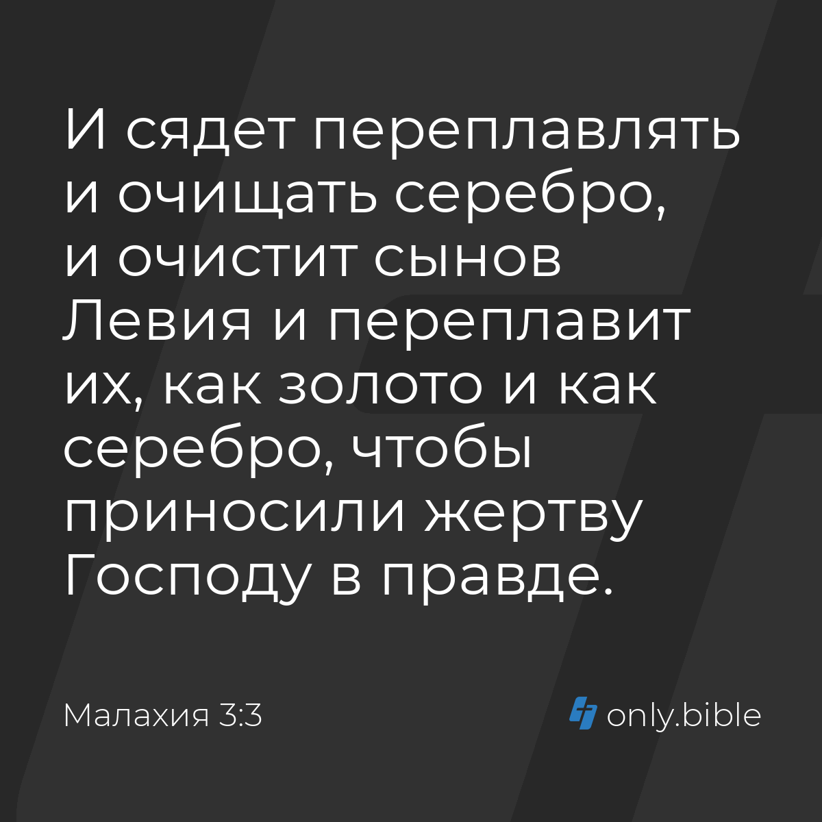 Малахия 3:3 / Русский синодальный перевод (Юбилейное издание) | Библия  Онлайн