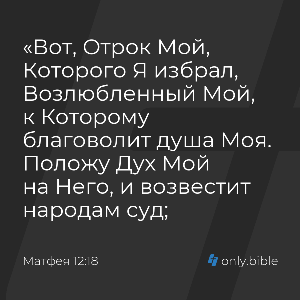 Матфея 12:18 / Русский синодальный перевод (Юбилейное издание) | Библия  Онлайн