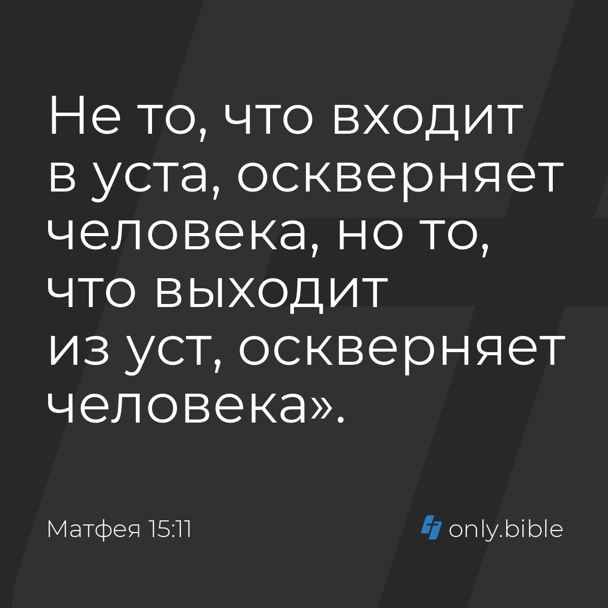 Матфея 15:11 / Русский синодальный перевод (Юбилейное издание) | Библия  Онлайн