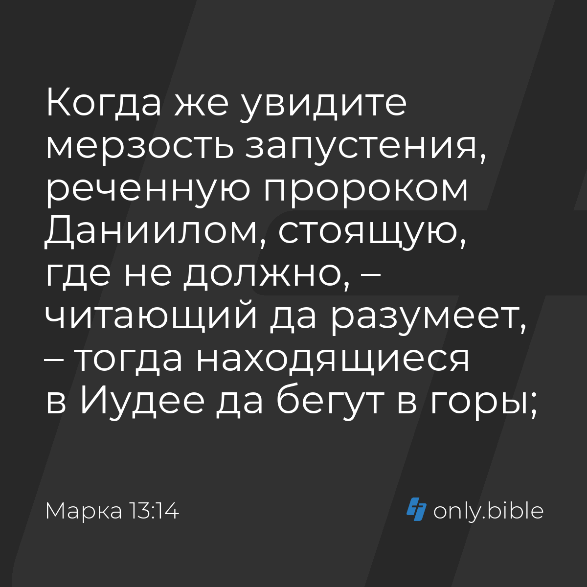 Марка 13:14 / Русский синодальный перевод (Юбилейное издание) | Библия  Онлайн