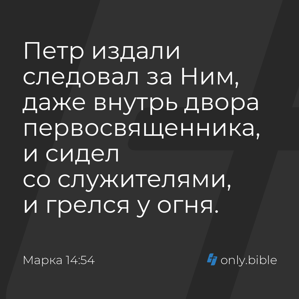 Марка 14:54 / Русский синодальный перевод (Юбилейное издание) | Библия  Онлайн