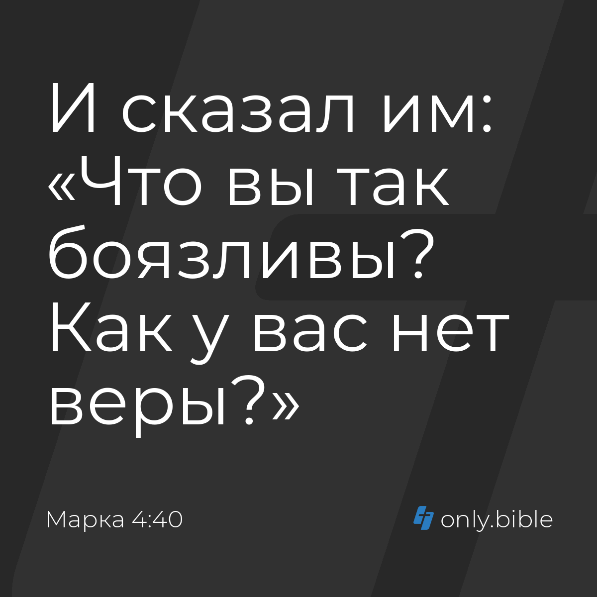 Марка 4:40 / Русский синодальный перевод (Юбилейное издание) | Библия Онлайн