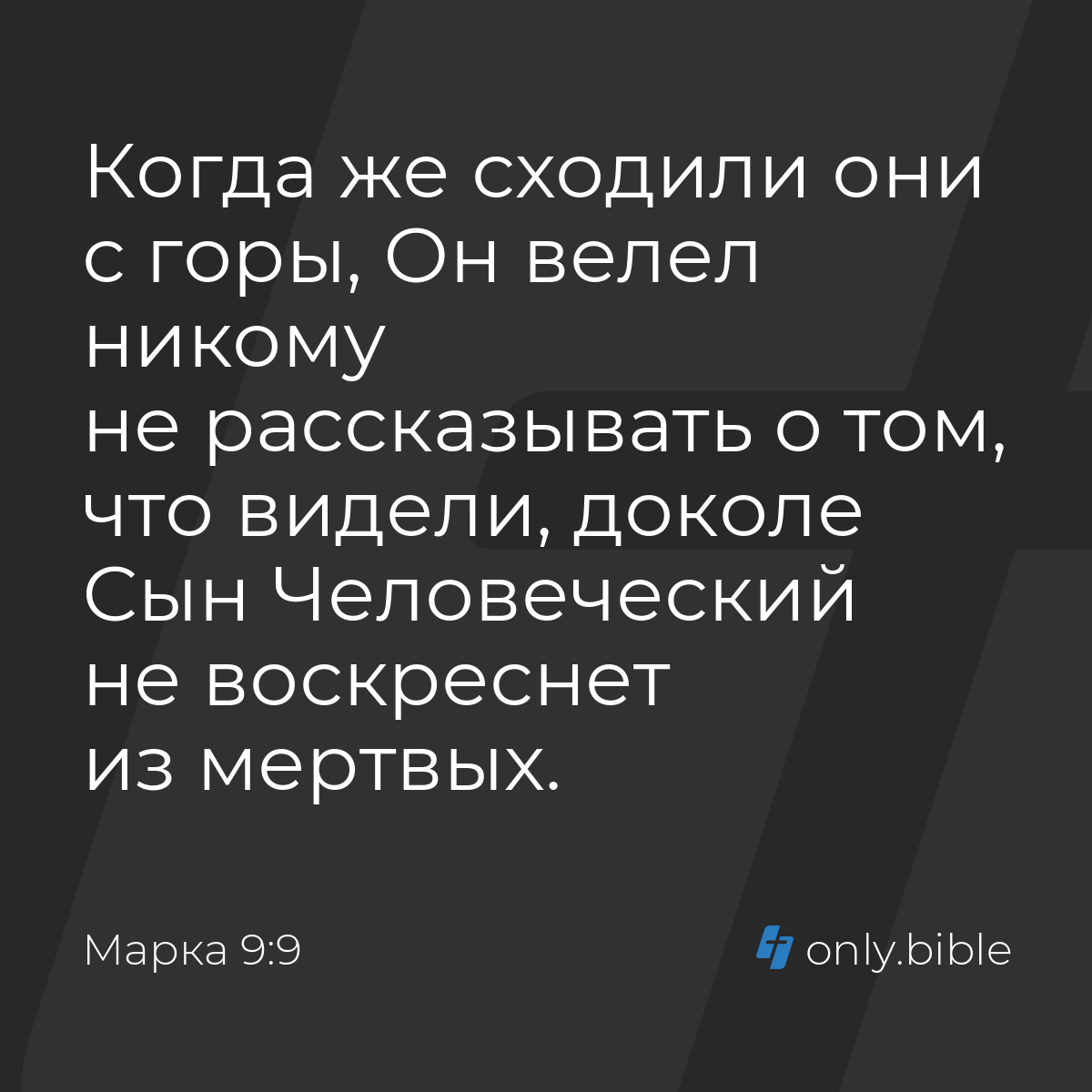 Марка 9:9 / Русский синодальный перевод (Юбилейное издание) | Библия Онлайн