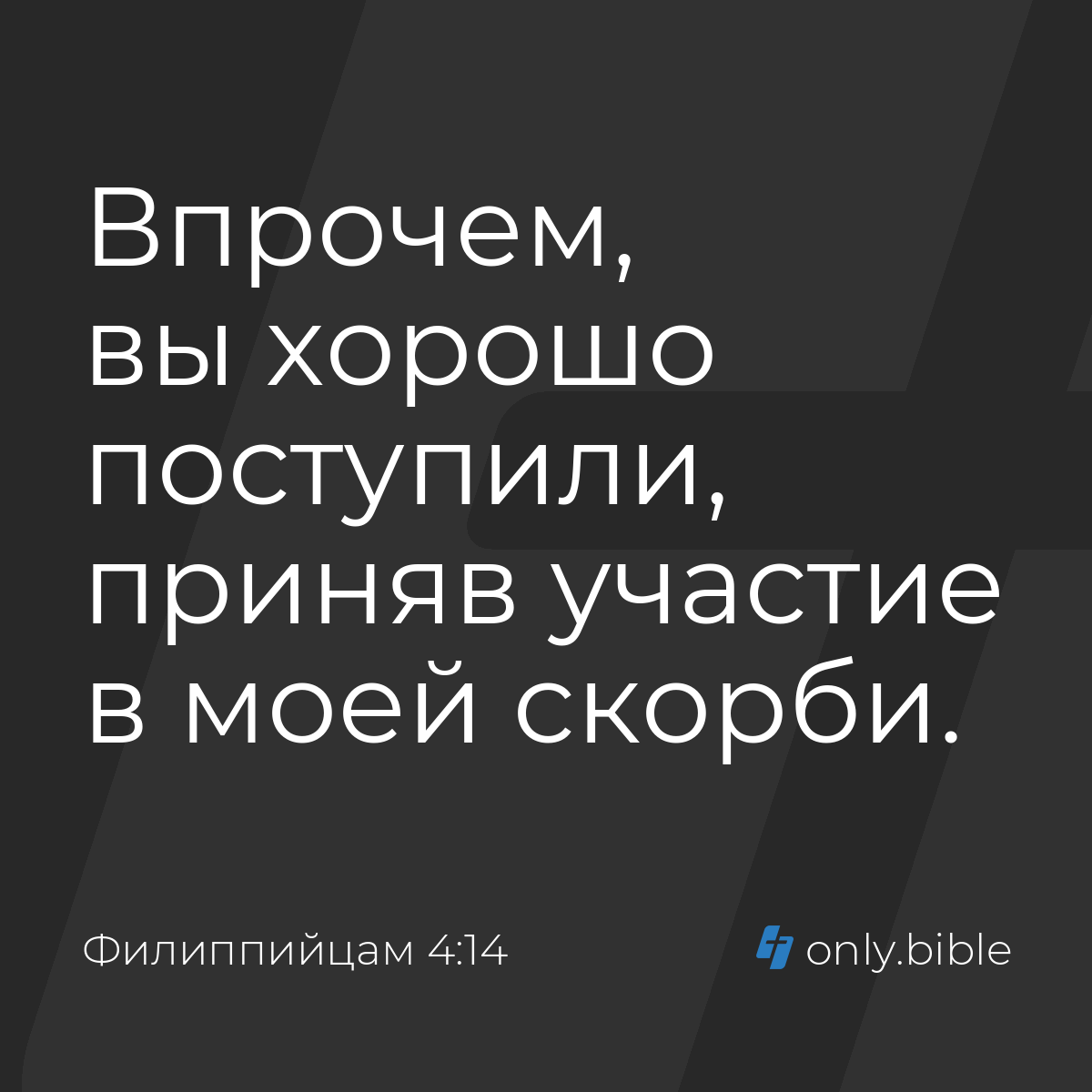 Филиппийцам 4:14 / Русский синодальный перевод (Юбилейное издание) | Библия  Онлайн