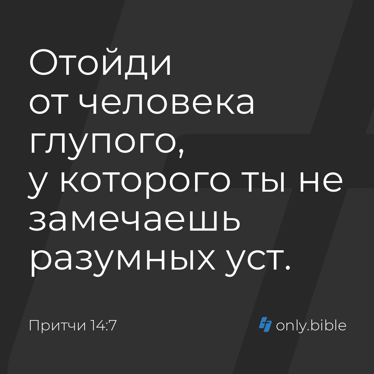 Притчи 14:7 / Русский синодальный перевод (Юбилейное издание) | Библия  Онлайн