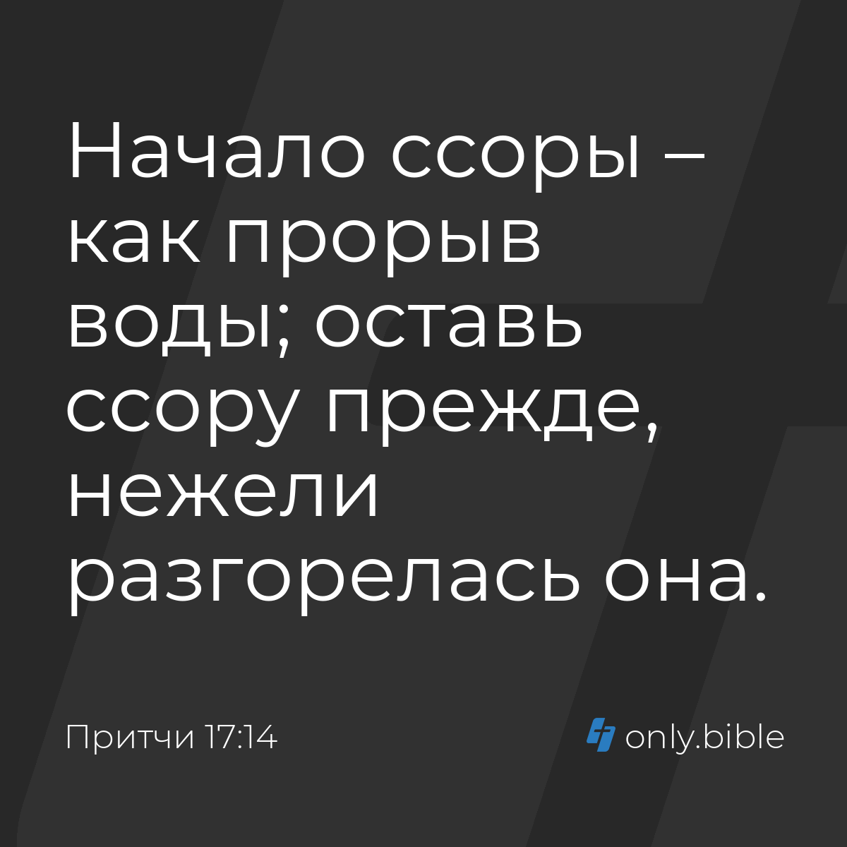 Притчи 17:14 / Русский синодальный перевод (Юбилейное издание) | Библия  Онлайн