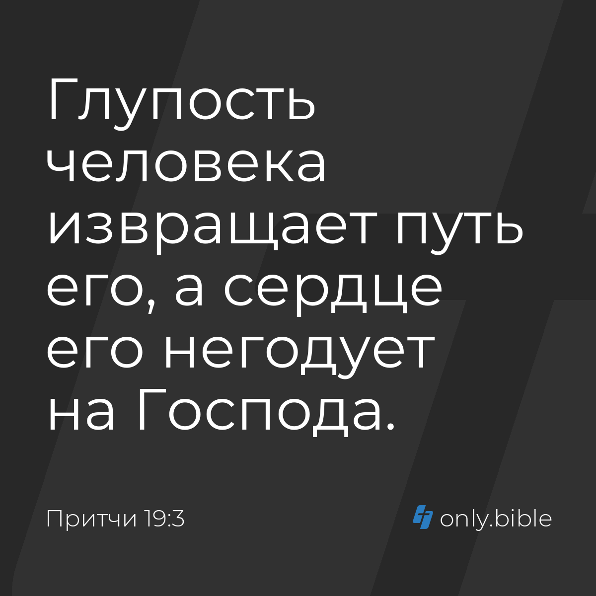 Притчи 19:3 / Русский синодальный перевод (Юбилейное издание) | Библия  Онлайн