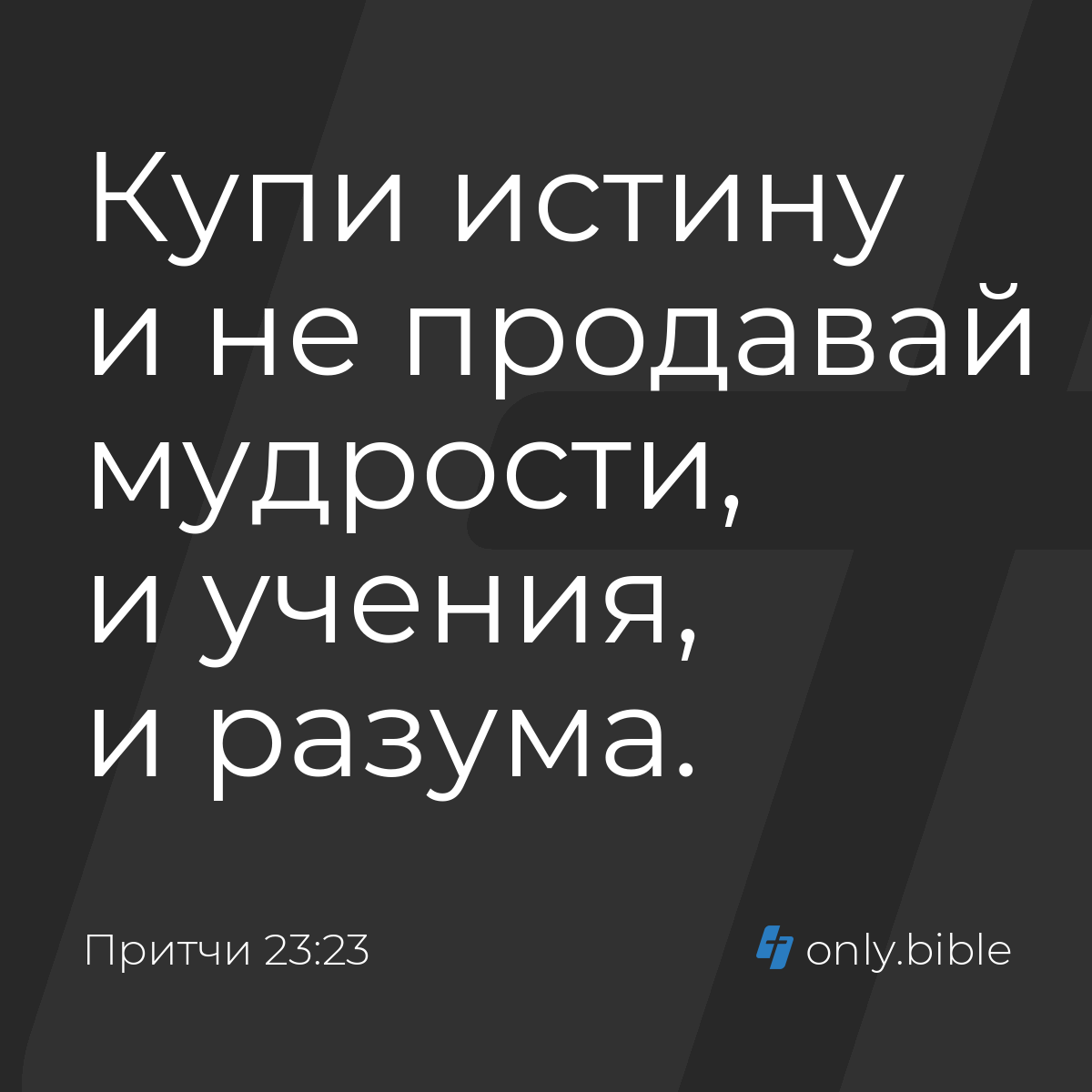 Притчи 23:23 / Русский синодальный перевод (Юбилейное издание) | Библия  Онлайн