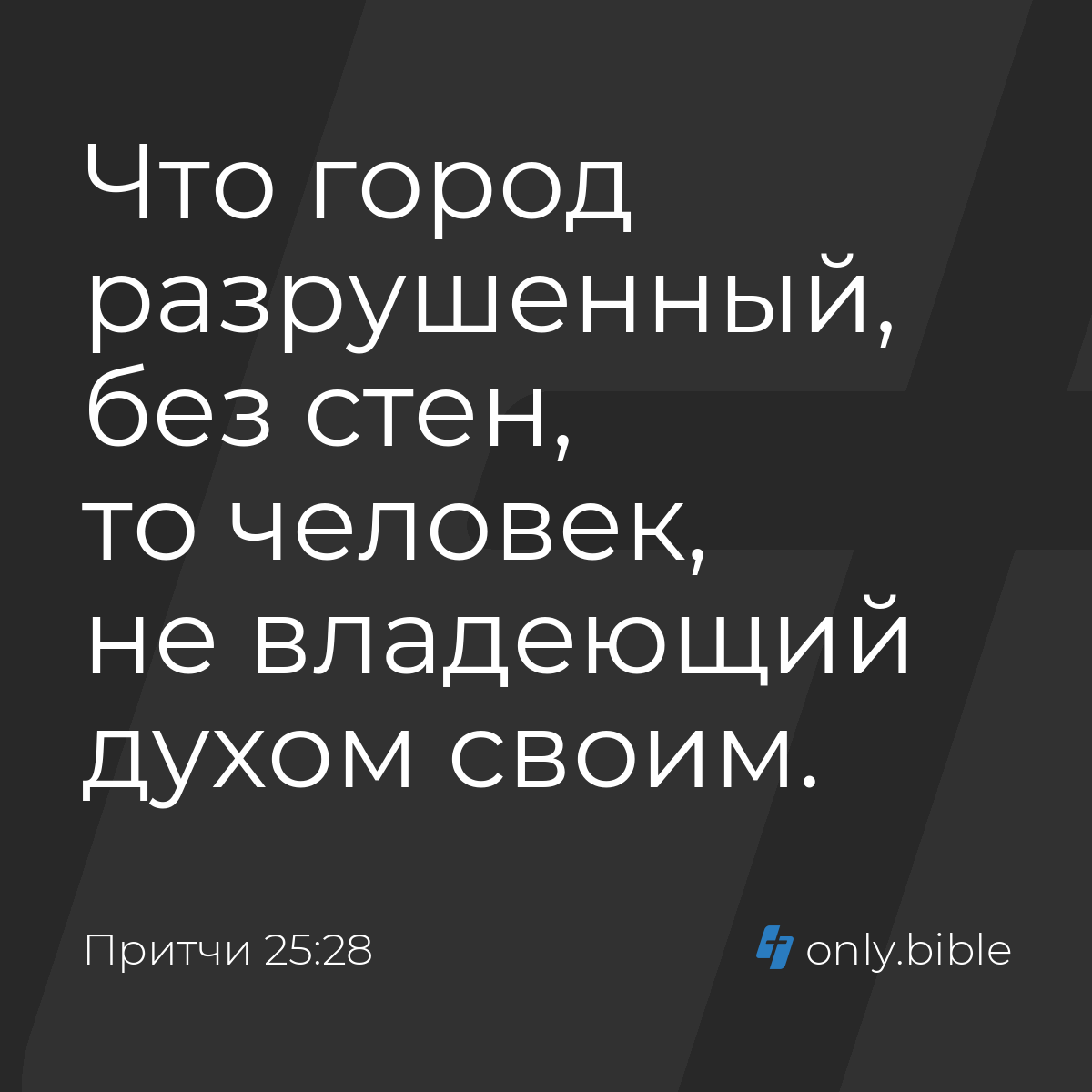 Притчи 25:28 / Русский синодальный перевод (Юбилейное издание) | Библия  Онлайн