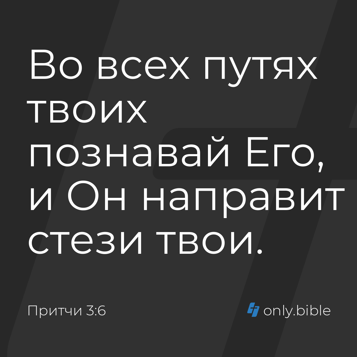 Притчи 3:6 / Русский синодальный перевод (Юбилейное издание) | Библия Онлайн