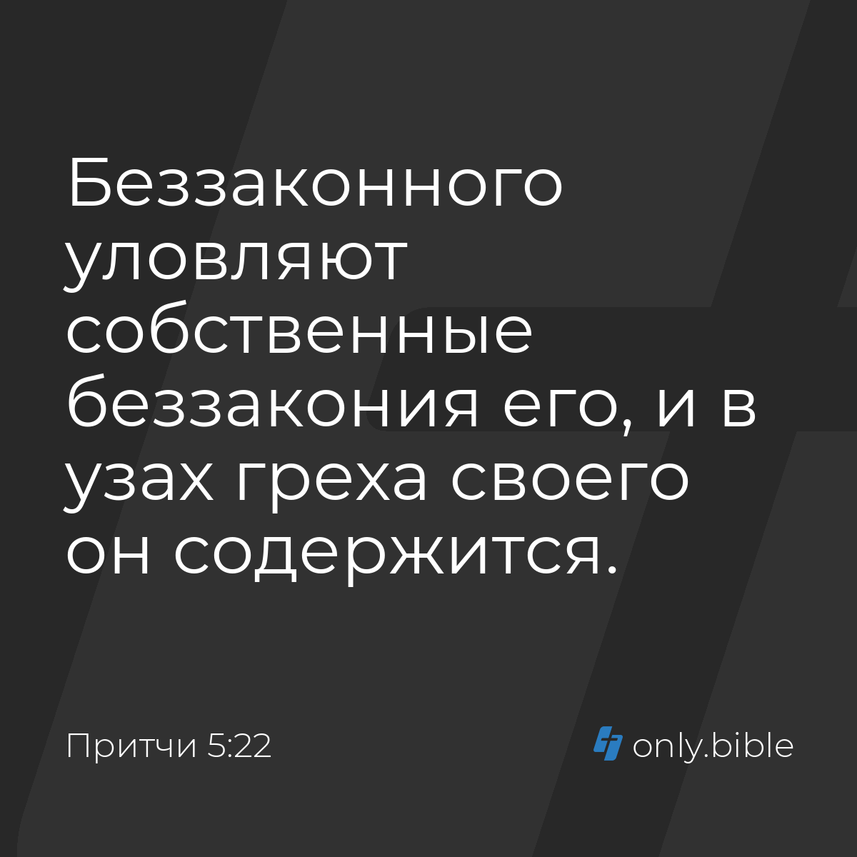 Притчи 5:22 / Русский синодальный перевод (Юбилейное издание) | Библия  Онлайн