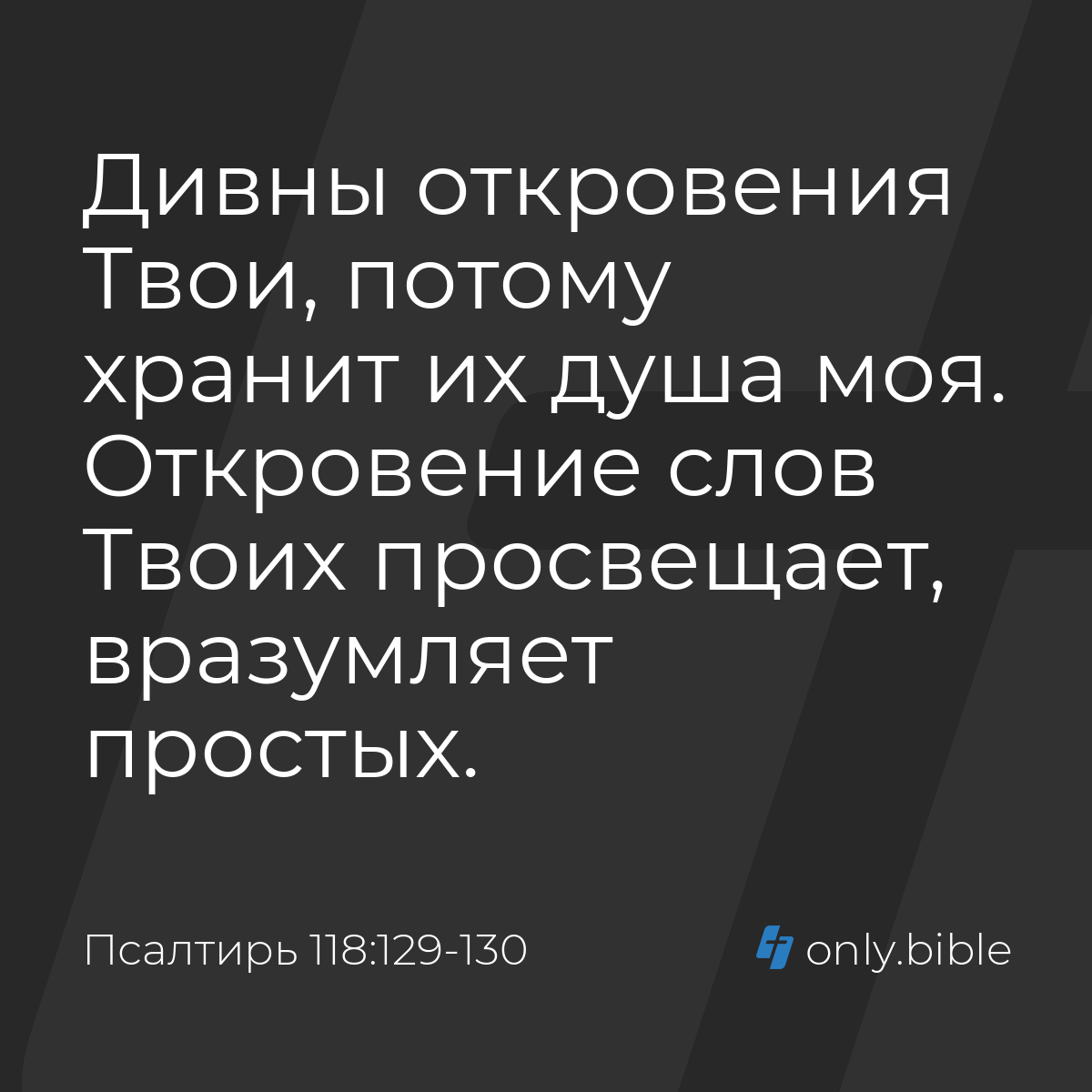 Псалтирь 118:129-130 / Русский синодальный перевод (Юбилейное издание) |  Библия Онлайн