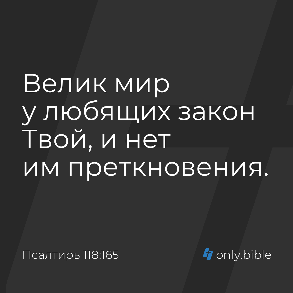 Псалтирь 118:165 / Русский синодальный перевод (Юбилейное издание) | Библия  Онлайн