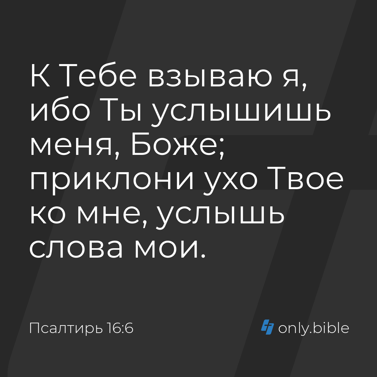 Псалтирь 16:6 / Русский синодальный перевод (Юбилейное издание) | Библия  Онлайн