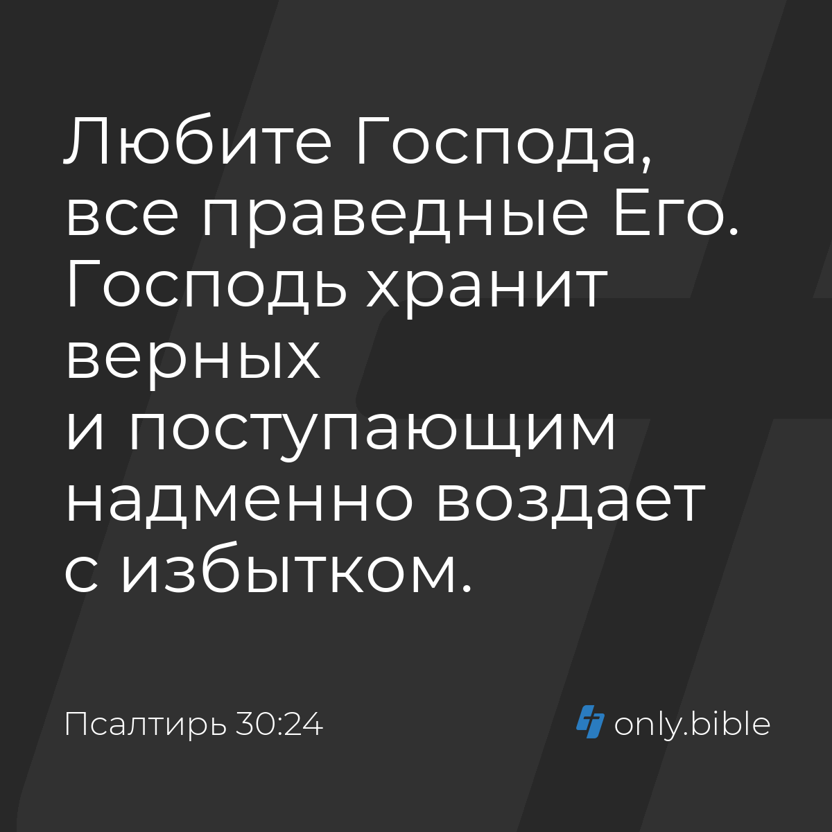 Псалтирь 30:24 / Русский синодальный перевод (Юбилейное издание) | Библия  Онлайн