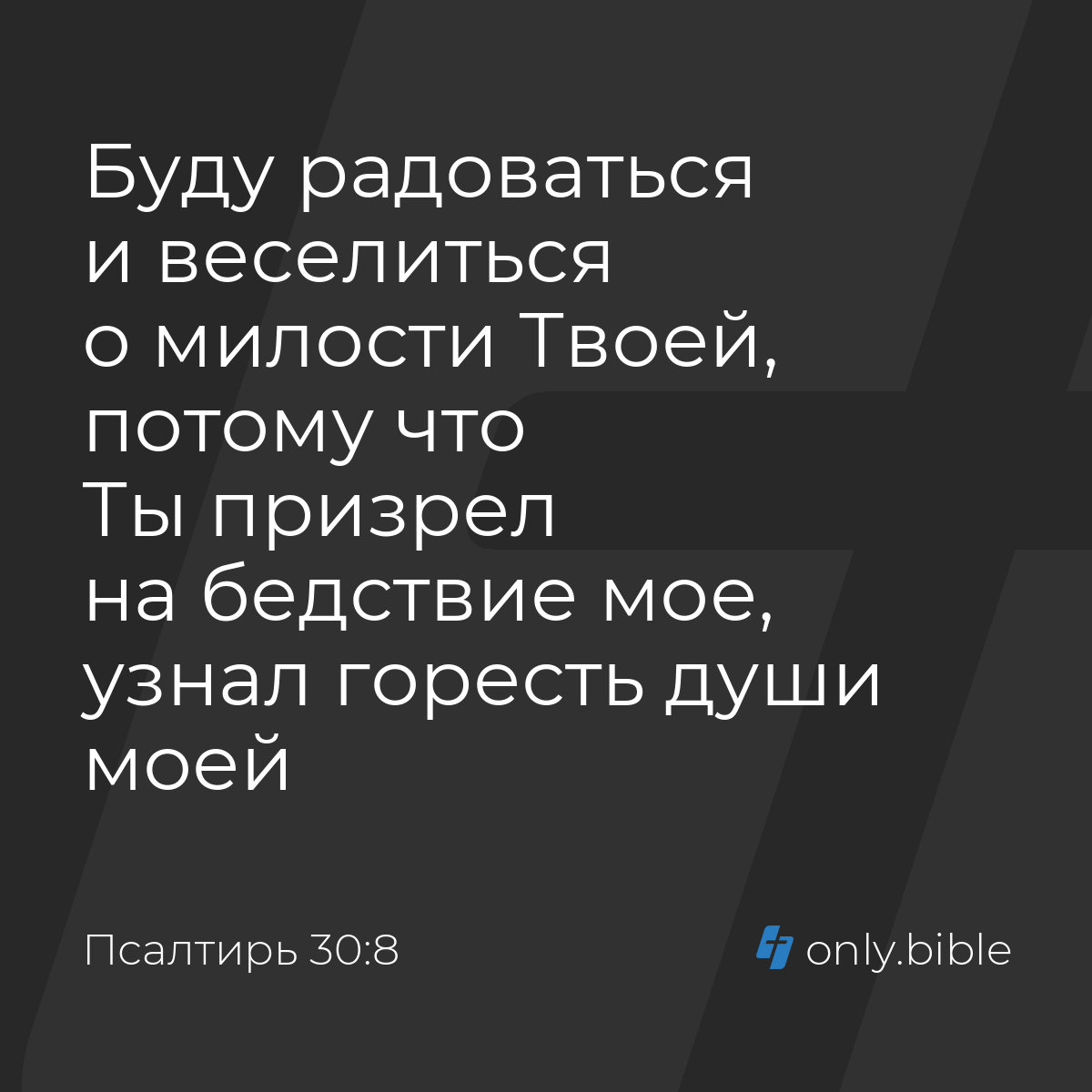 Псалтирь 30:8 / Русский синодальный перевод (Юбилейное издание) | Библия  Онлайн