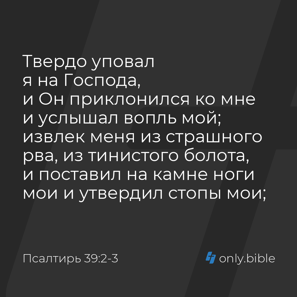 Псалтирь 39:2-3 / Русский синодальный перевод (Юбилейное издание) | Библия  Онлайн