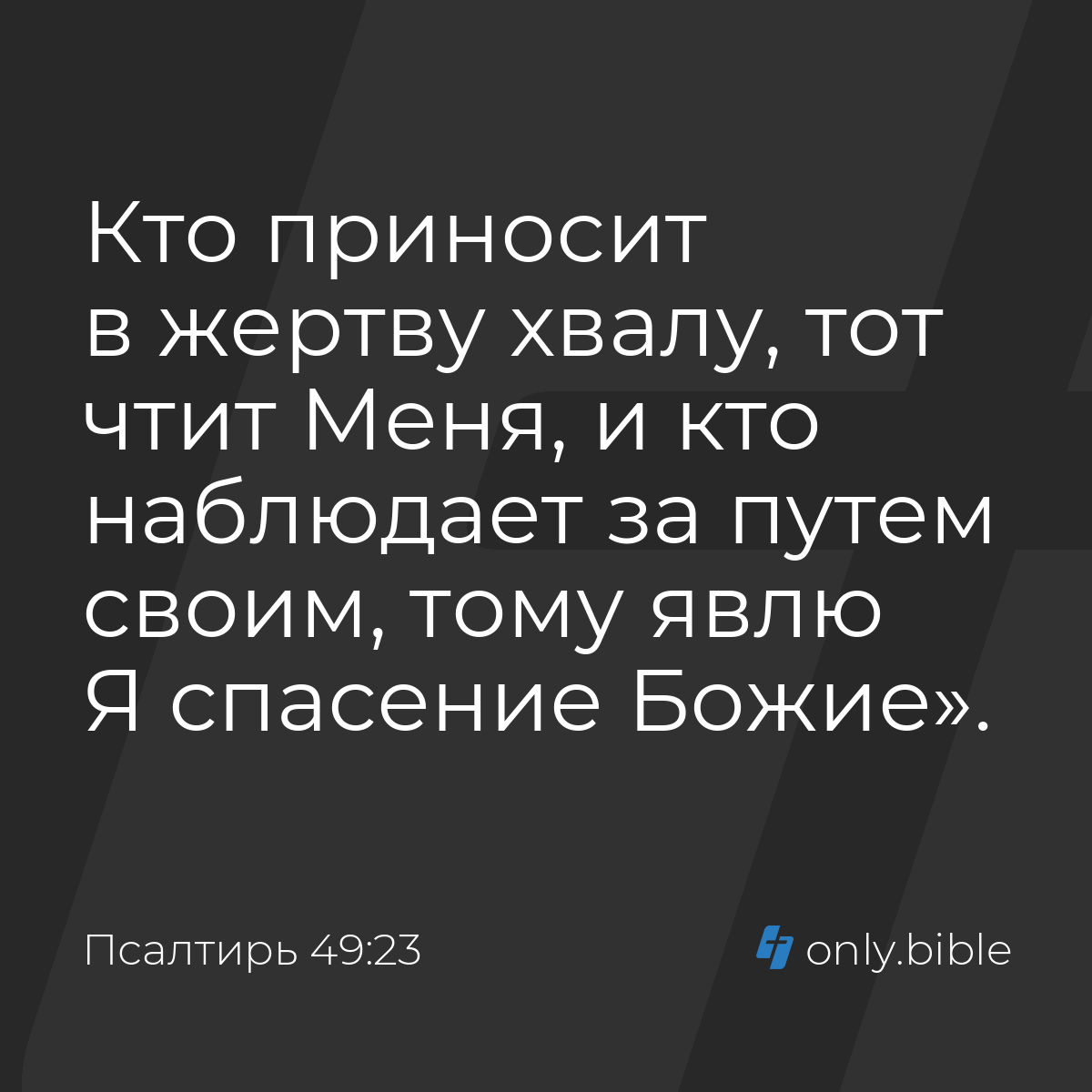 Псалтирь 49:23 / Русский синодальный перевод (Юбилейное издание) | Библия  Онлайн