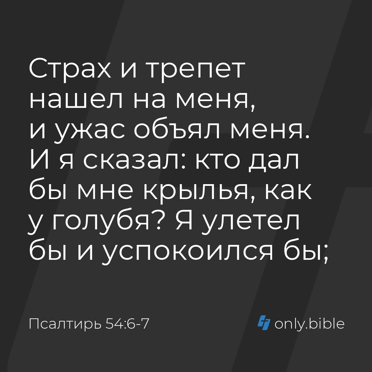 Псалтирь 54:6-7 / Русский синодальный перевод (Юбилейное издание) | Библия  Онлайн