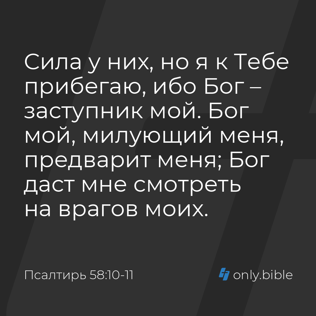 Псалтирь 58:10-11 / Русский синодальный перевод (Юбилейное издание) |  Библия Онлайн