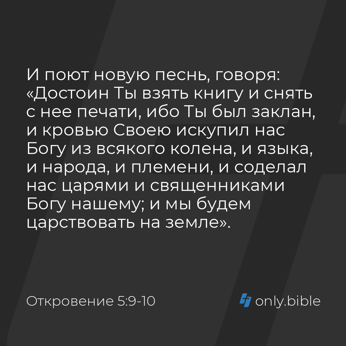 Откровение 5:9-10 / Русский синодальный перевод (Юбилейное издание) |  Библия Онлайн