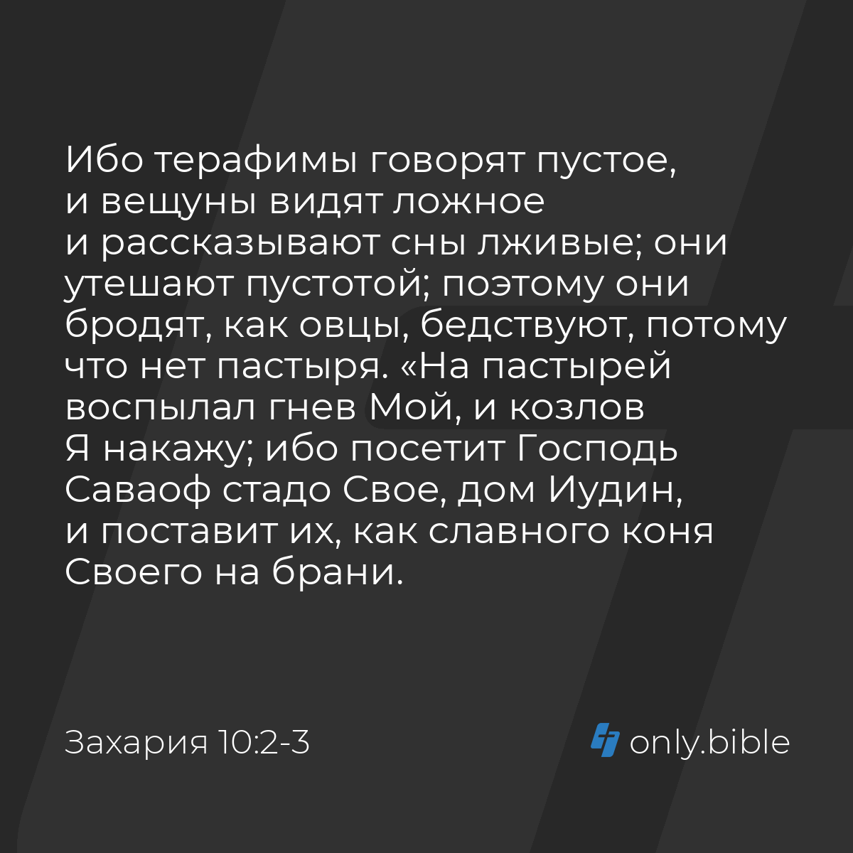 Захария 10:2-3 / Русский синодальный перевод (Юбилейное издание) | Библия  Онлайн