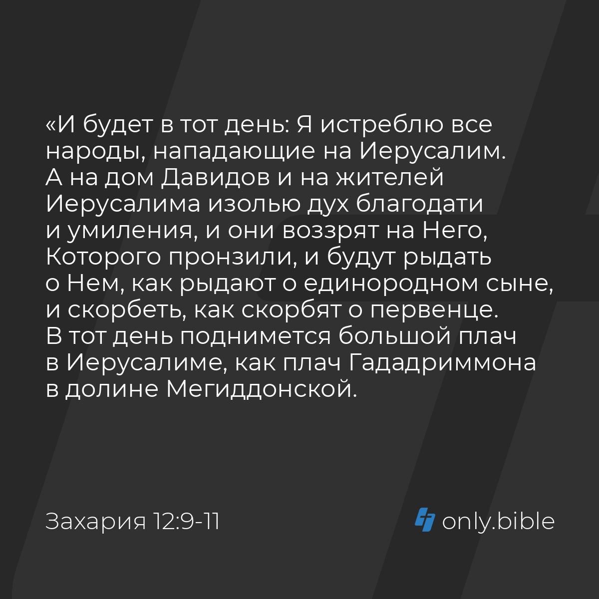 Захария 12:9-11 / Русский синодальный перевод (Юбилейное издание) | Библия  Онлайн