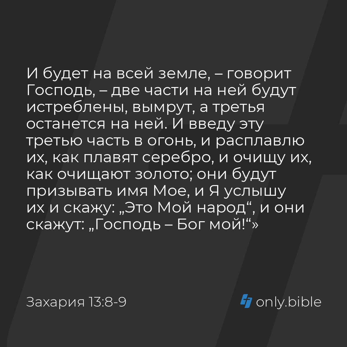 Захария 13:8-9 / Русский синодальный перевод (Юбилейное издание) | Библия  Онлайн