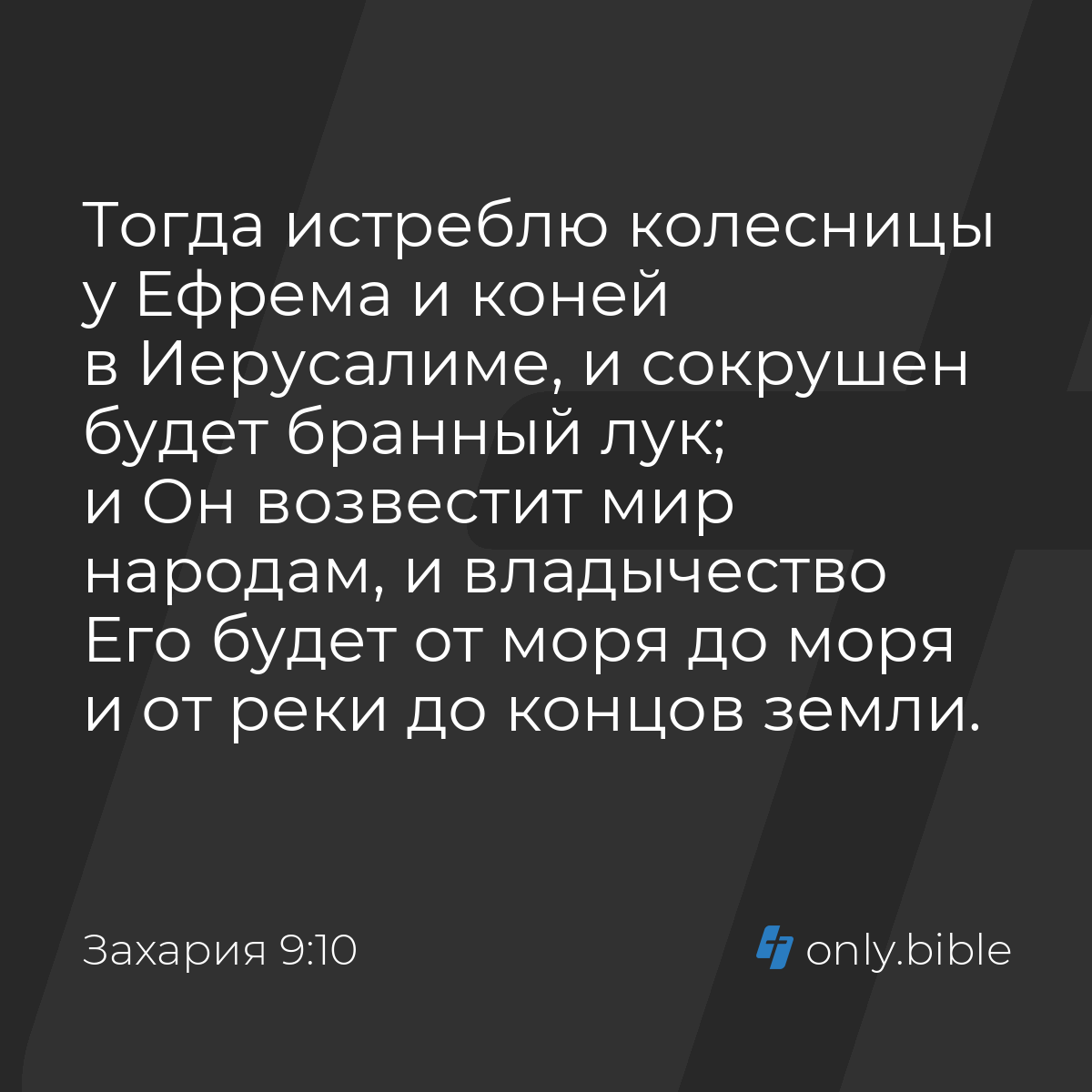 Захария 9:10 / Русский синодальный перевод (Юбилейное издание) | Библия  Онлайн