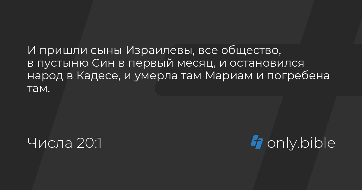 Числа 20 / Русский синодальный перевод (Протестантская редакция ...