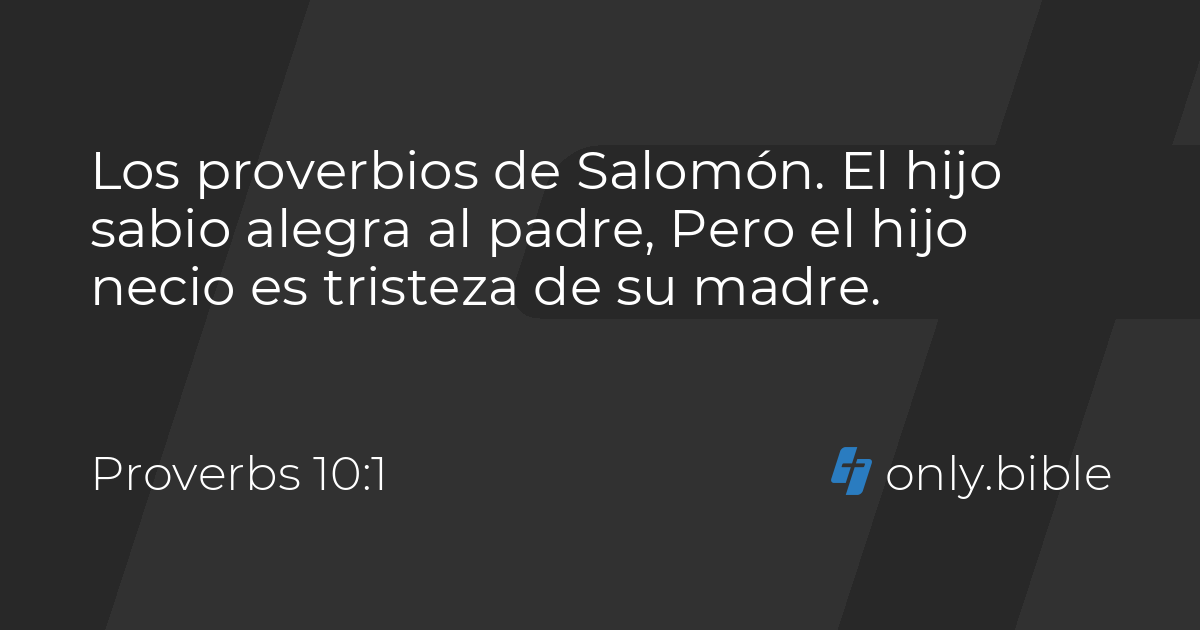 Proverbs 10 / Traducción al español | Bible Online